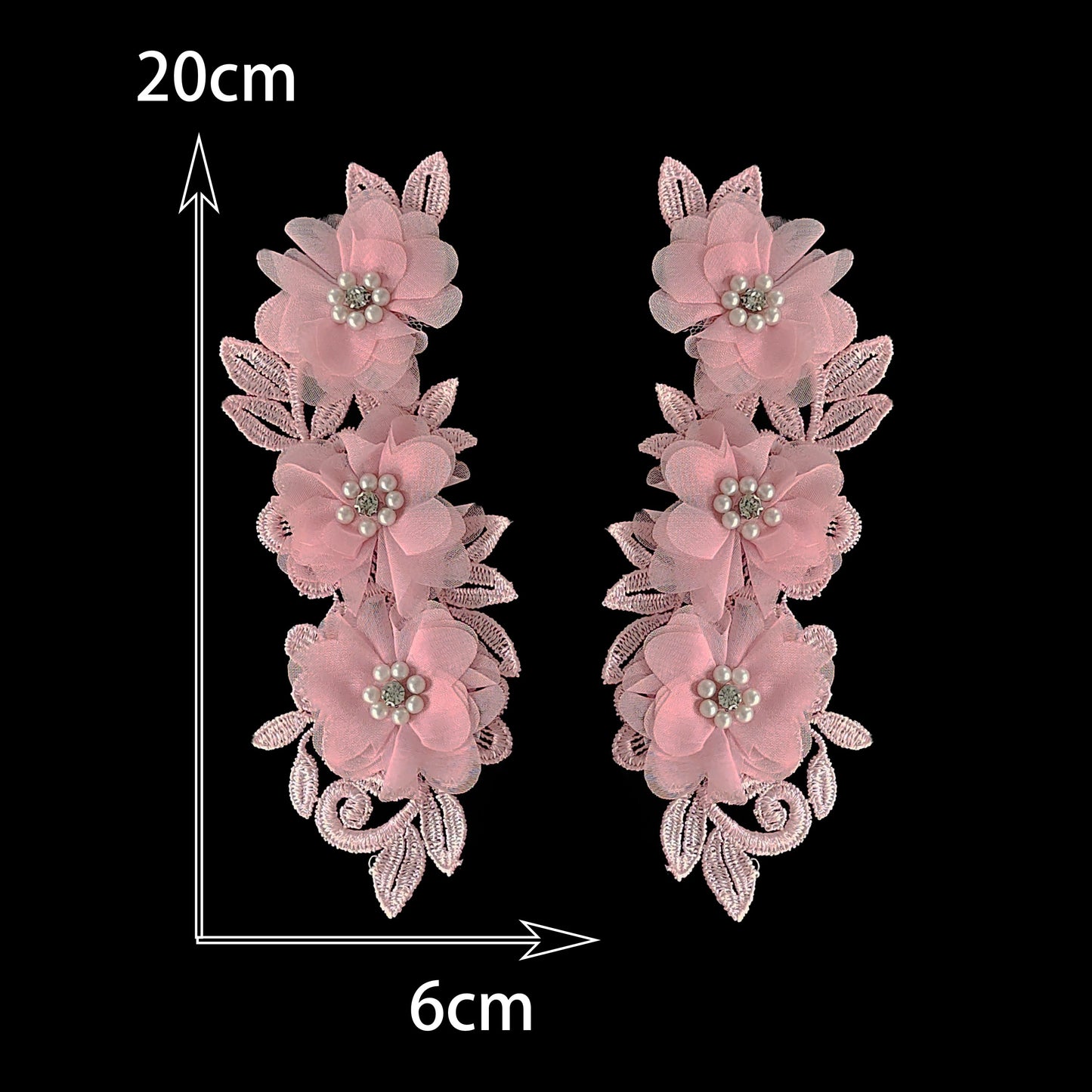 3D Flower Applique SML - 3D#64 - 4 Colours