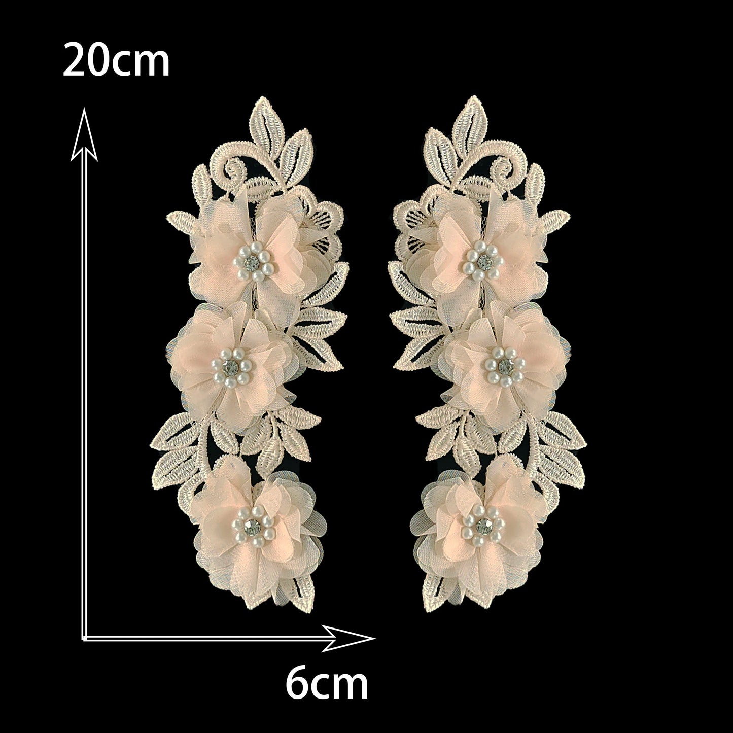 3D Flower Applique SML - 3D#64 - 4 Colours