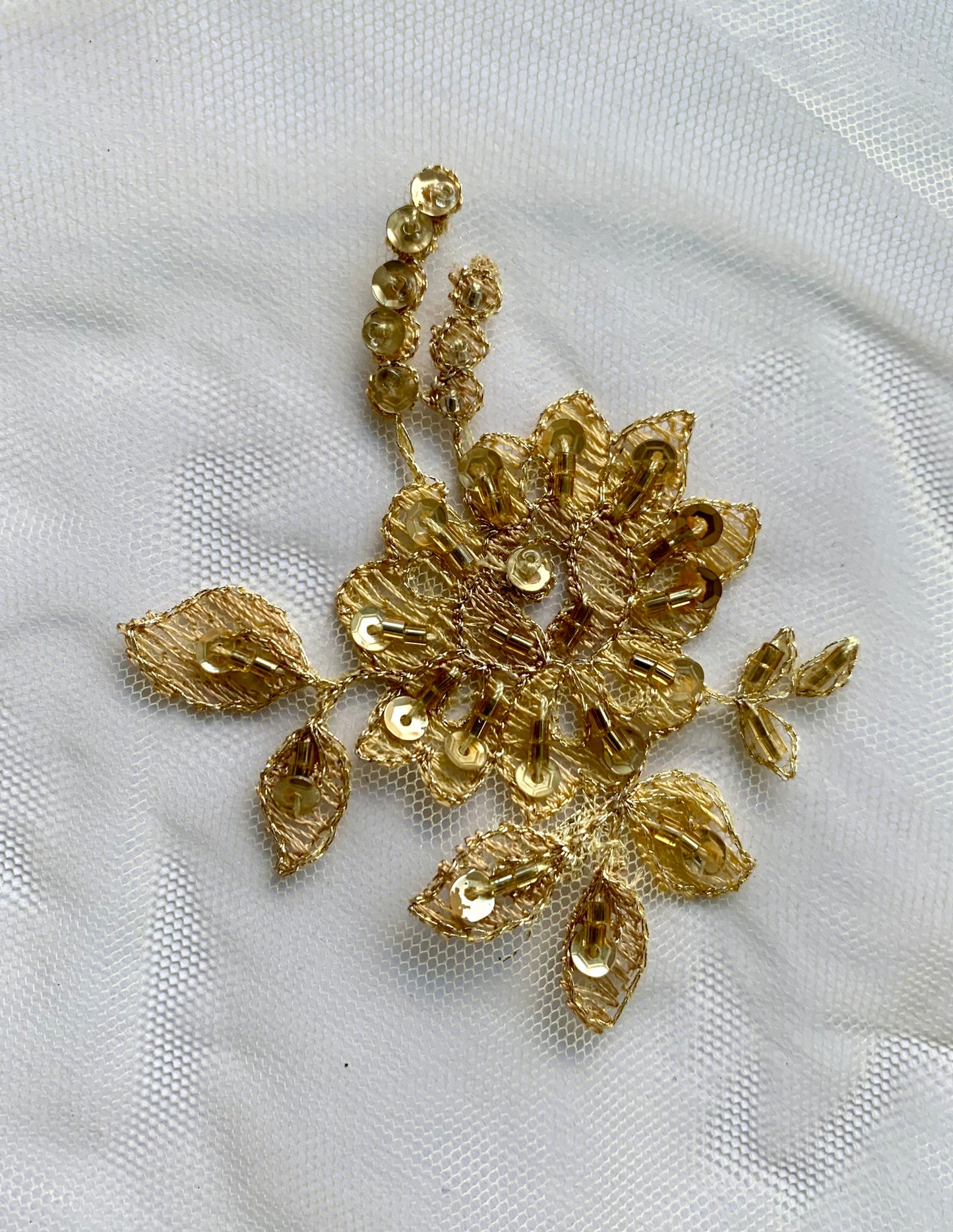 Delicate Beaded Lace Border - Light Gold