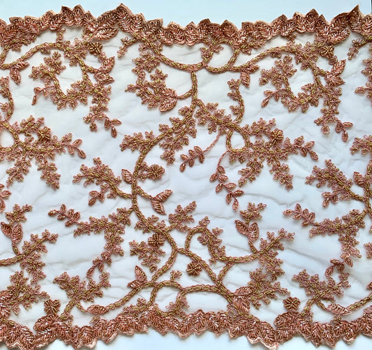 Ivy Beaded Lace -Dusky Pink