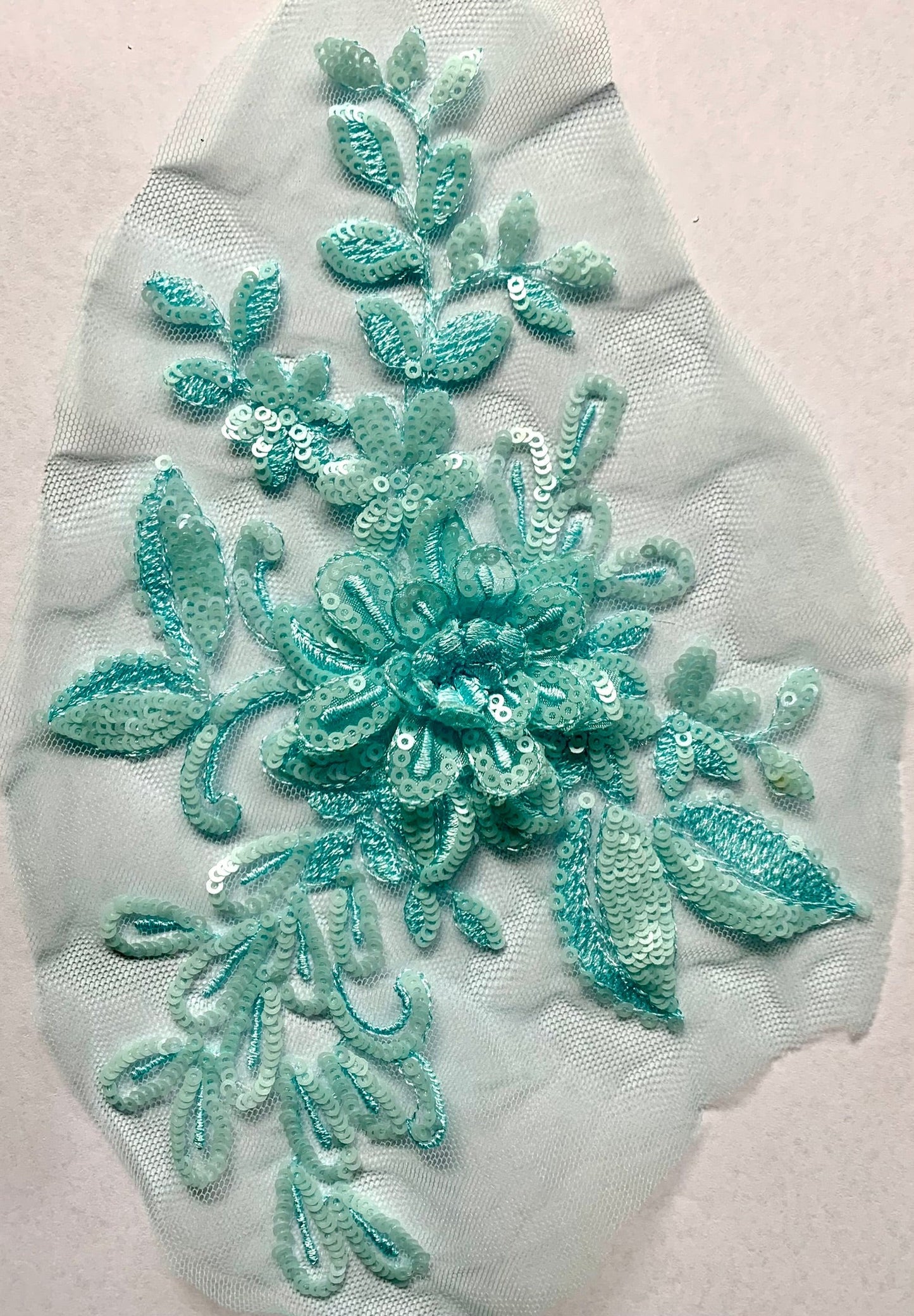 Medium Pale Blue Sequin Applique- 3D#48