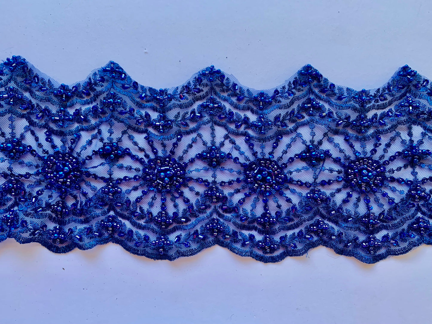 Sapphire Beaded Lace Border Trim - #2 -BBT#9