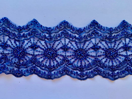 Sapphire Beaded Lace Trim - #2 -BBT#9