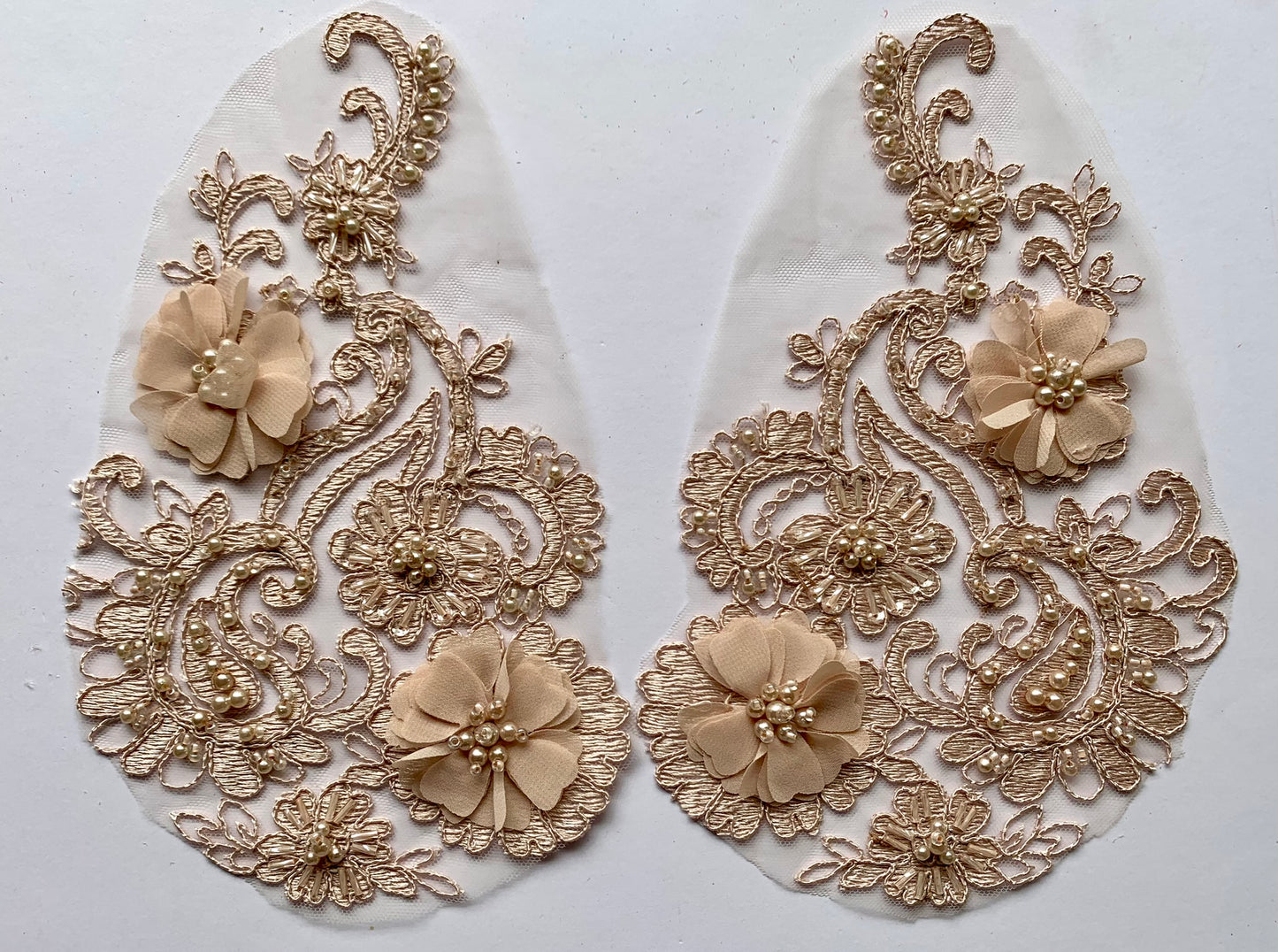 Light Coffee Beaded Applique #2 - NBL#18