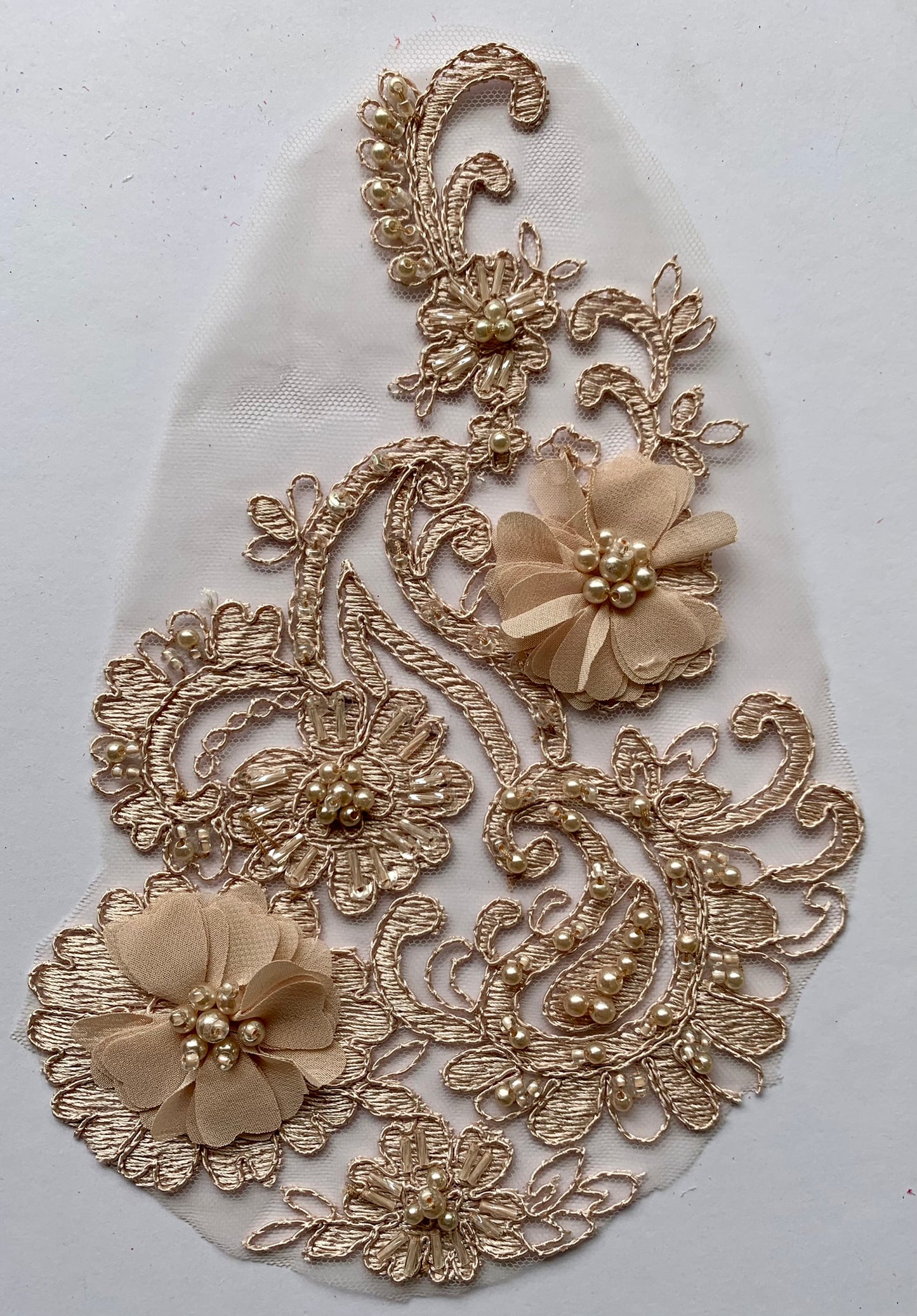 Light Coffee Beaded Applique #2 - NBL#18