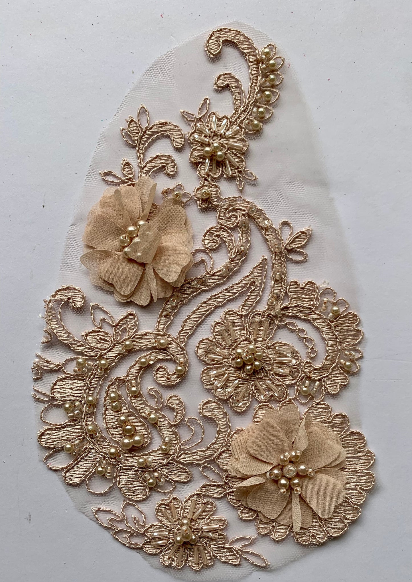 Light Coffee Beaded Applique #2 - NBL#18