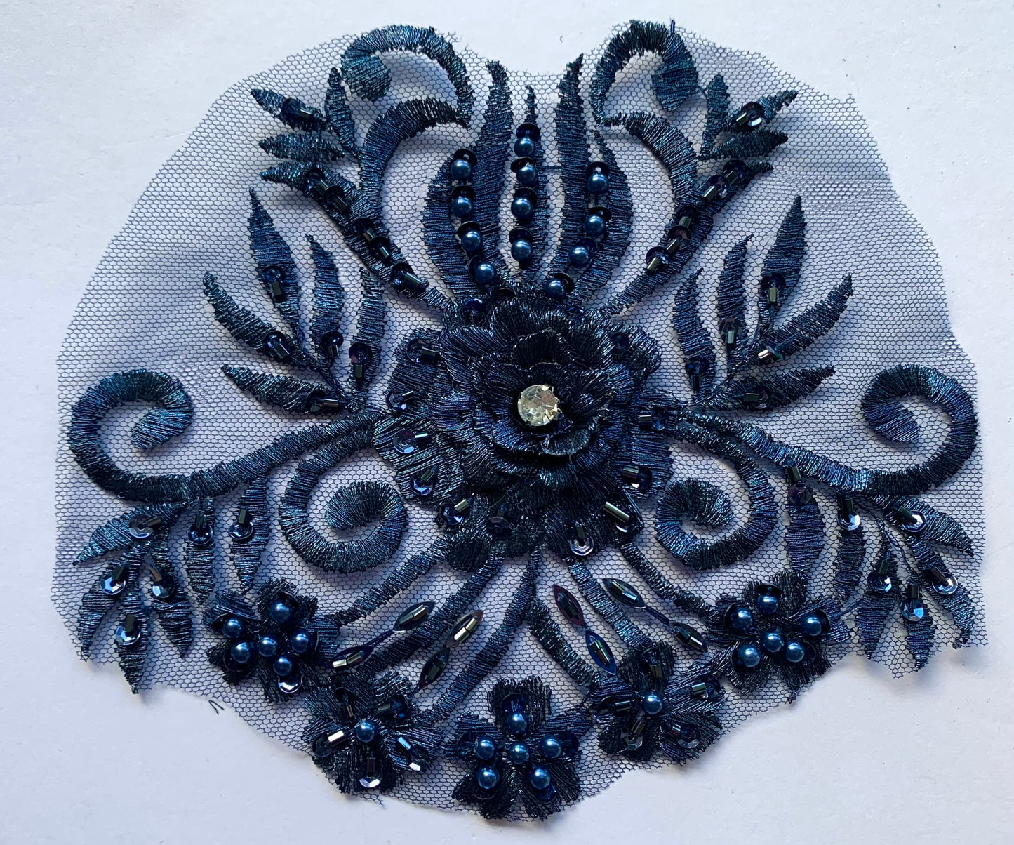 Navy Beaded Applique #2 - BL#32