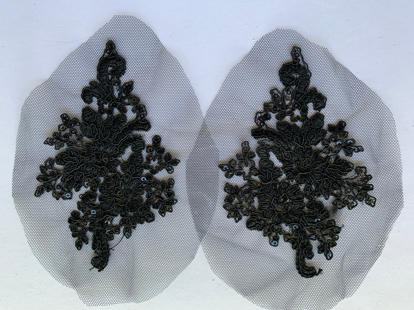 Black Sequin Lace Border Trim - LBT#16