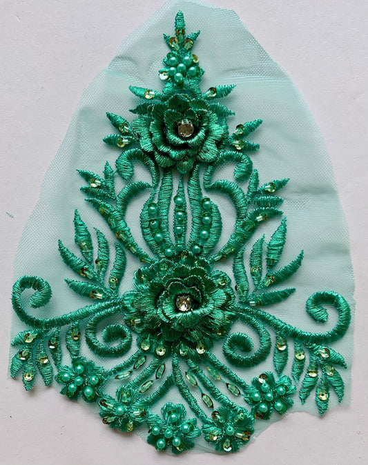 Jade Beaded Applique #1 - BL#24