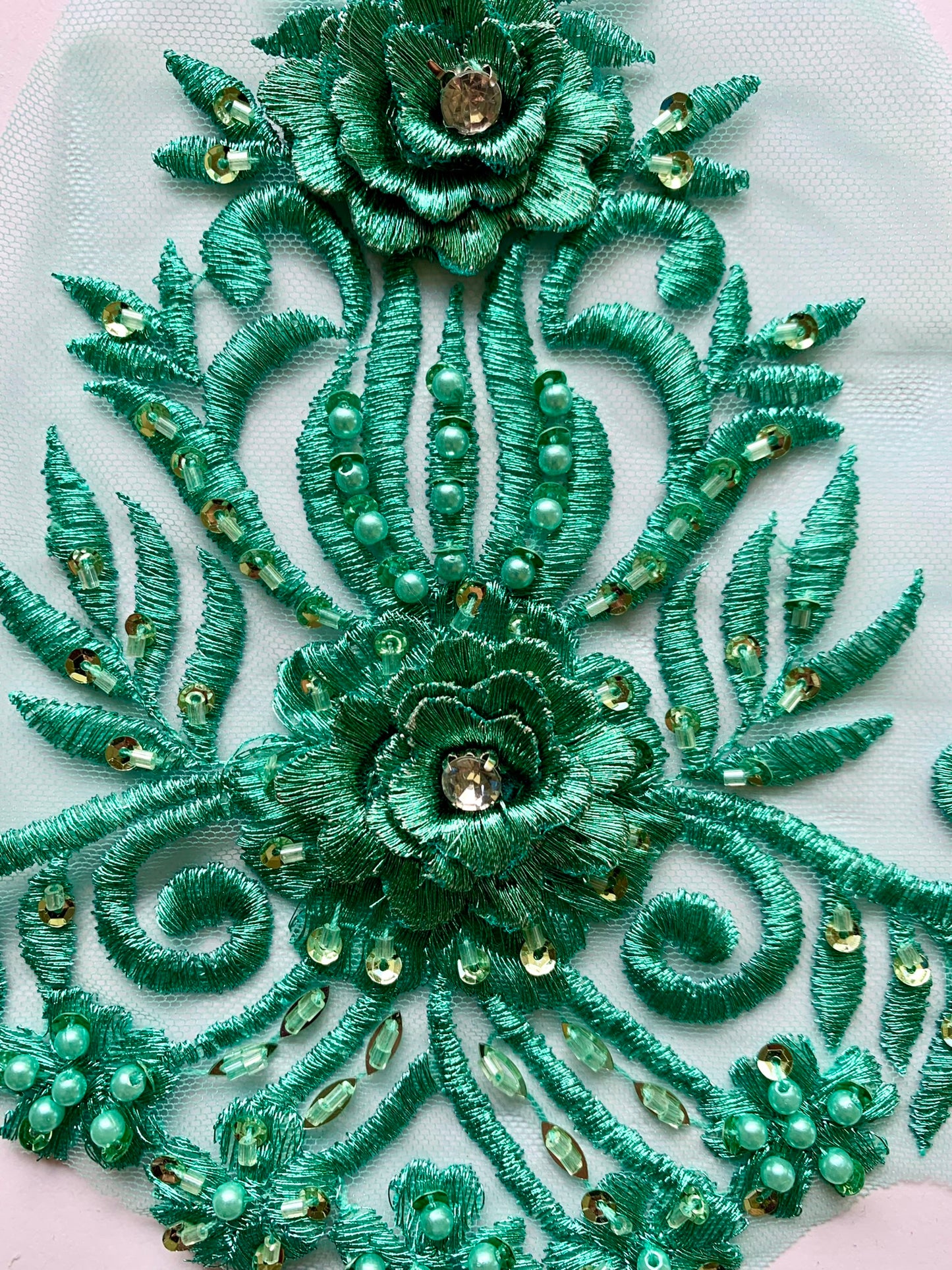 Jade Beaded Applique #1 - BL#24