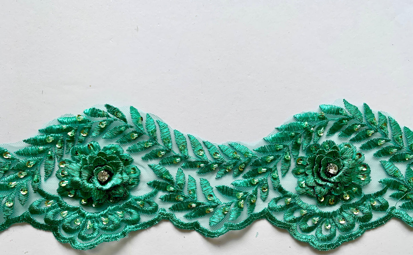 Jade Beaded Applique #1 - BL#24