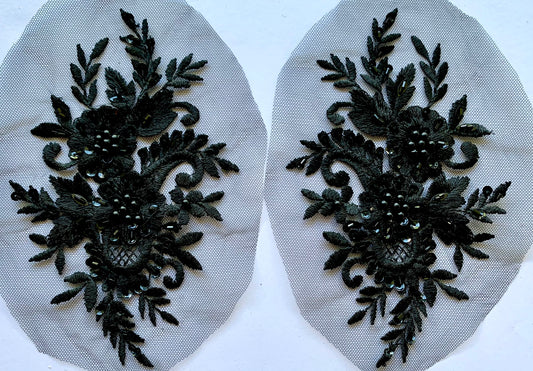 Black Beaded Applique - BL#27