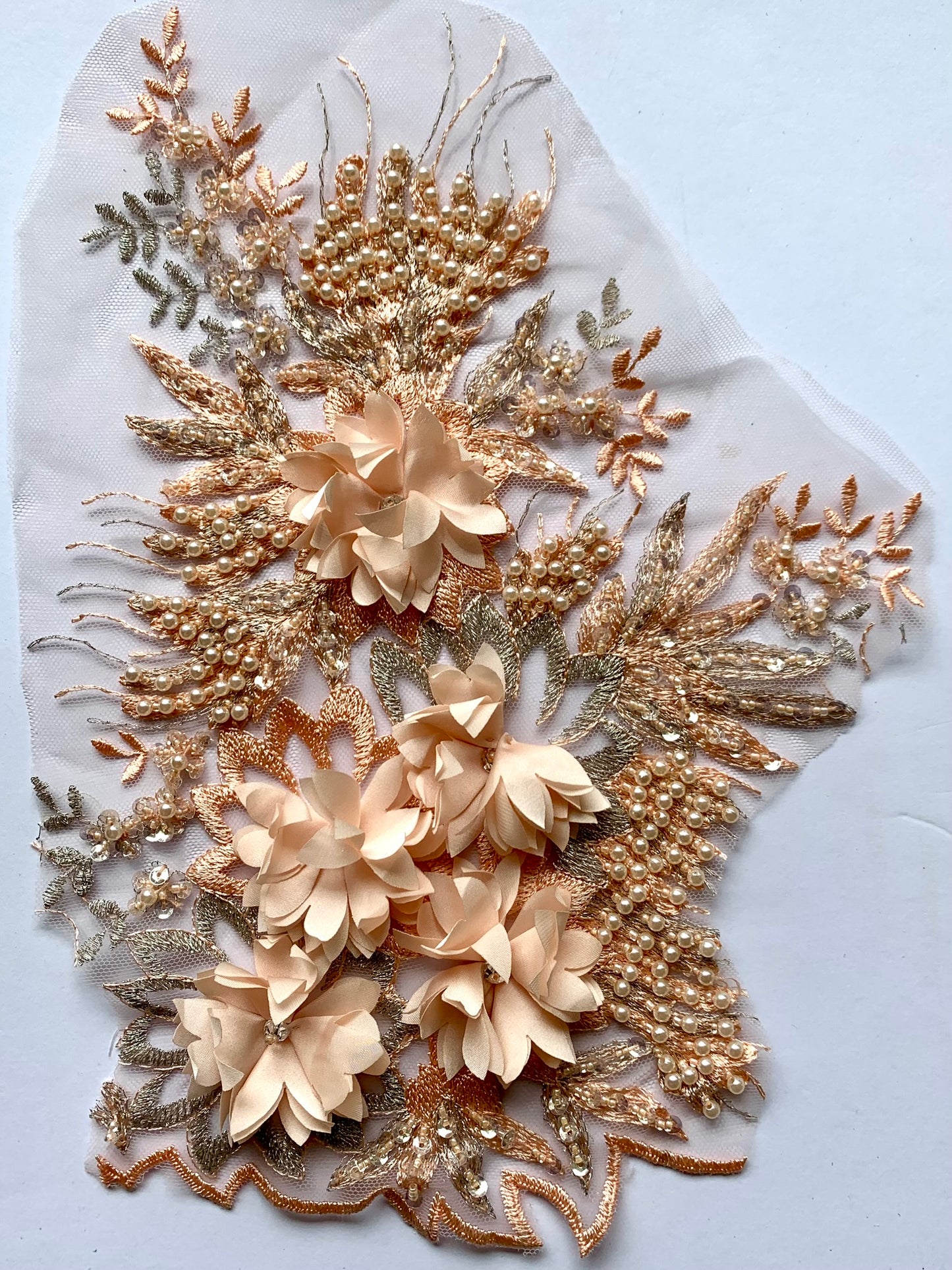 Light Peach Beaded Applique #2 - BL#25