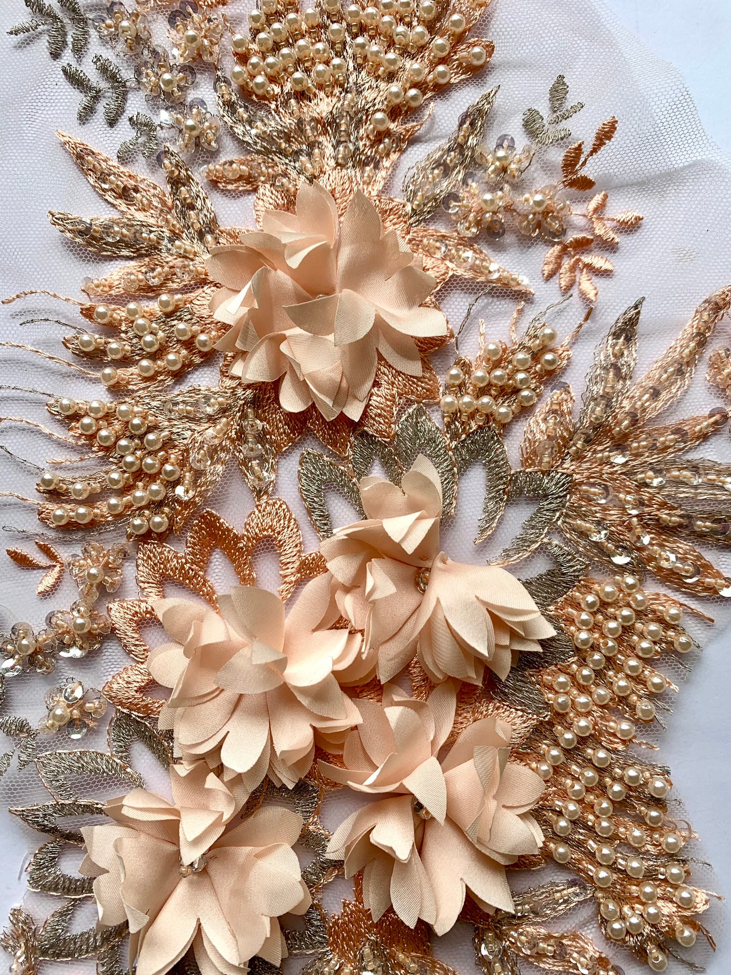 Light Peach Beaded Applique #2 - BL#25