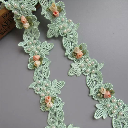 Pearl Flower Trim- Green #PFT2