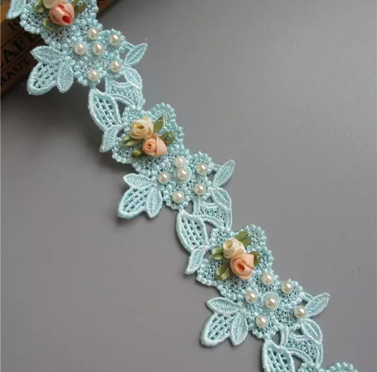 Pearl Flower Trim- Blue #PFT7