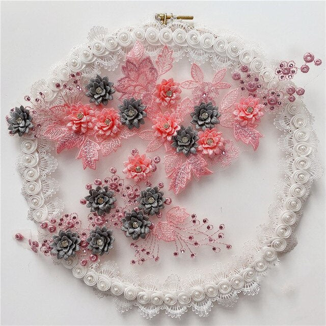 Large Flower Appliques -3D#12 - 5 Colours