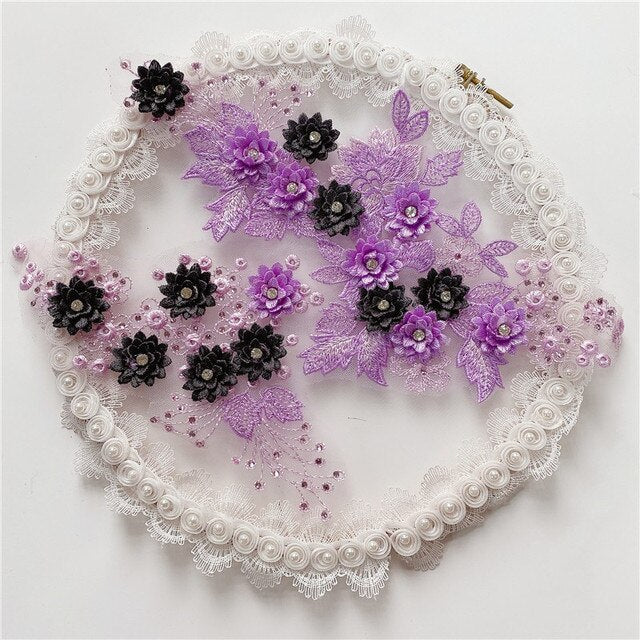 Large Flower Appliques -3D#12 - 5 Colours