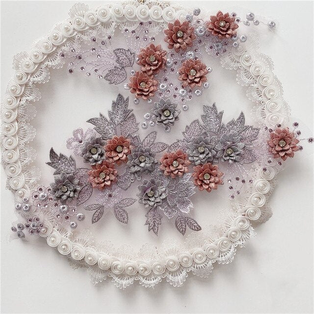 Large Flower Appliques -3D#12 - 5 Colours