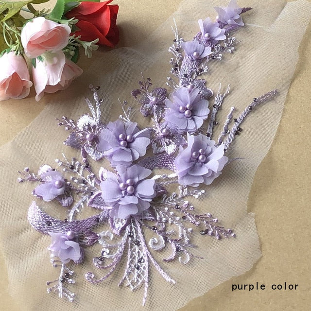 Delicate Flower Appliques - Med - 5 Colours