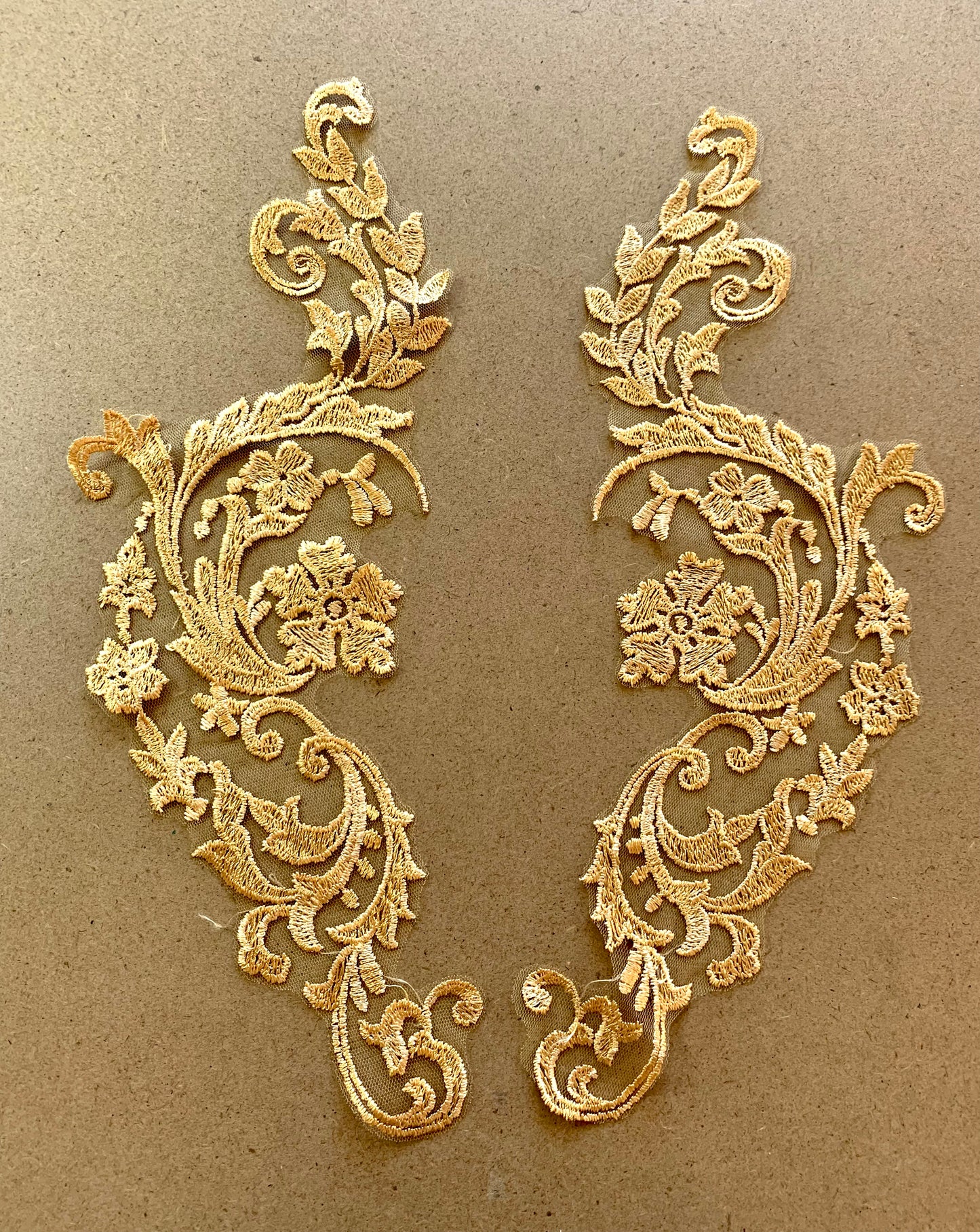 Embroidered Mirror Image Lace Applique #2 - 11 Colours