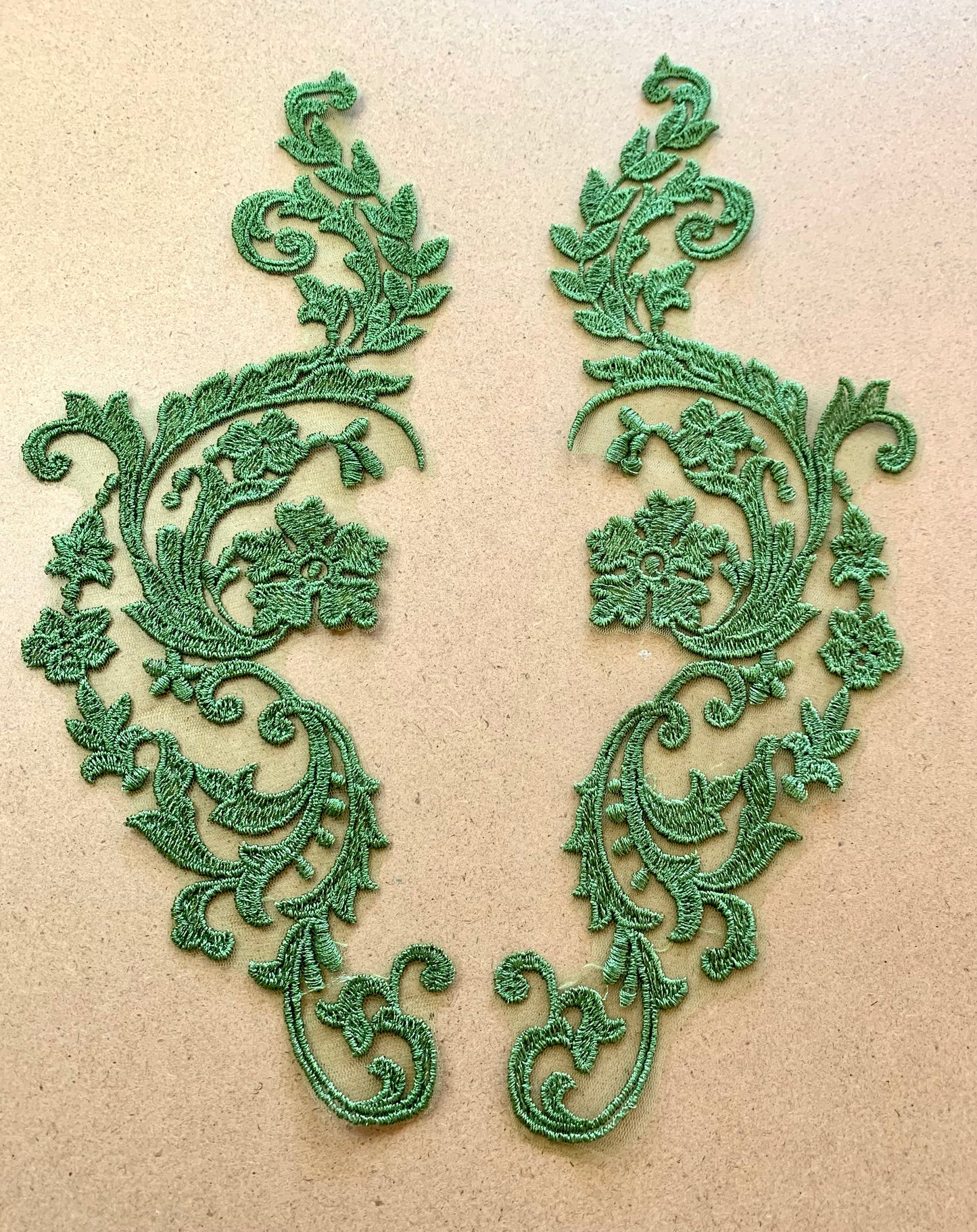 Embroidered Mirror Image Lace Applique #2 - 11 Colours