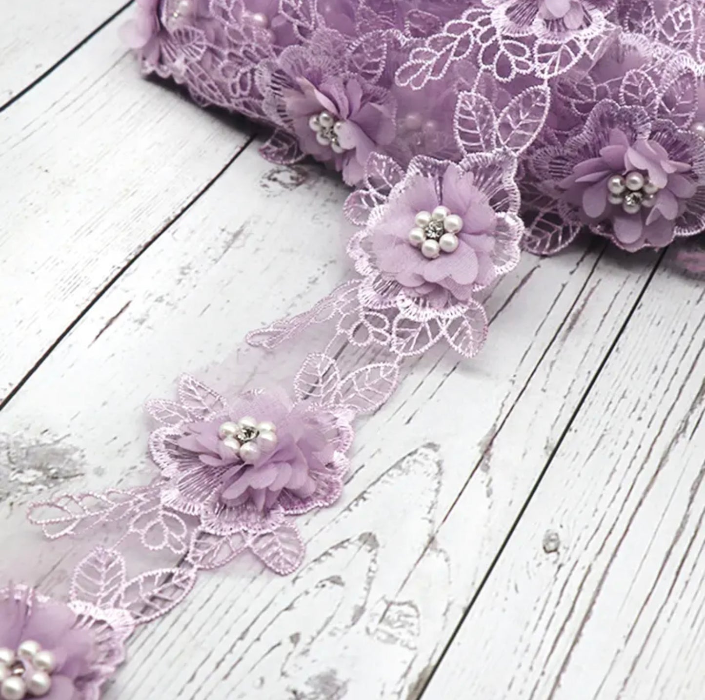 Delicate Flower Trim - 7 Colours-DF07