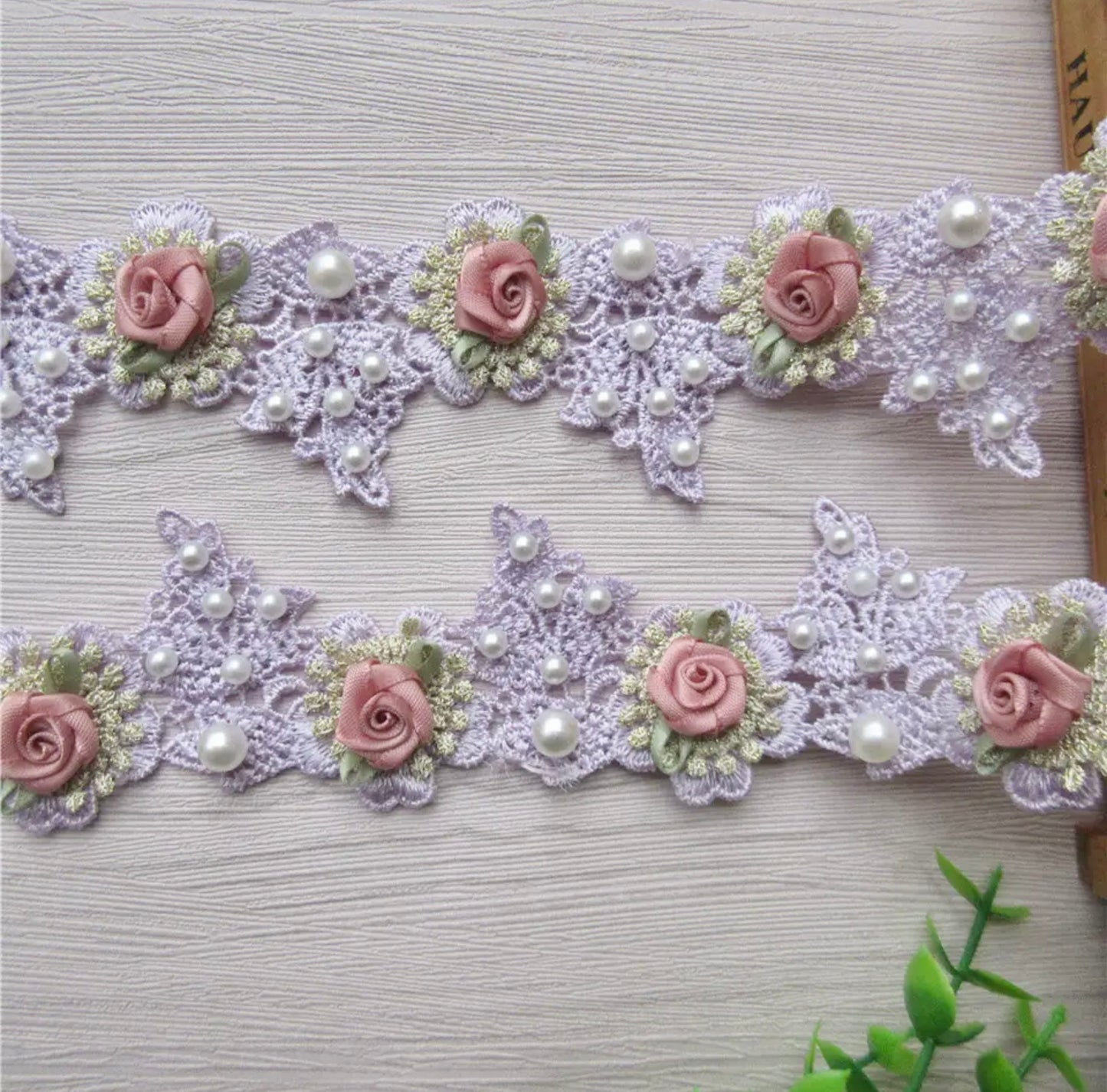 Rose Flower Trim Purple -#RFT6