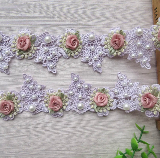Rose Flower Trim Purple -#RFT6