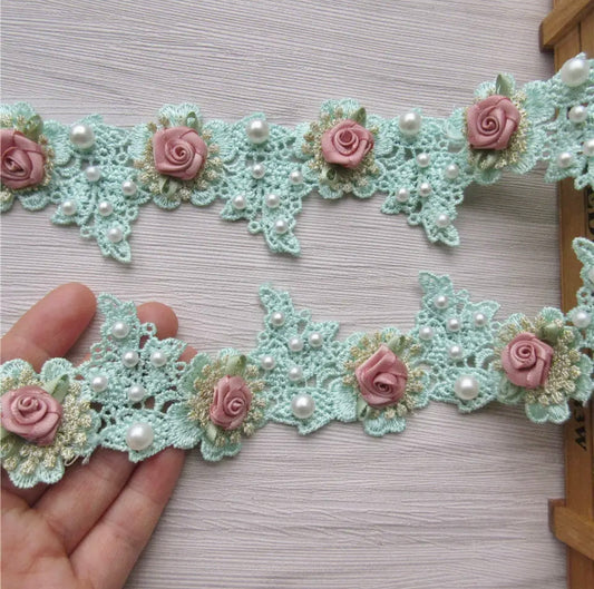 Rose Flower Trim Green -#RFT5