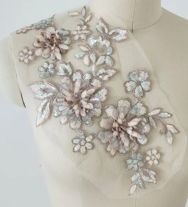 Sequin 3D Flowers #3- Large - 6 colours