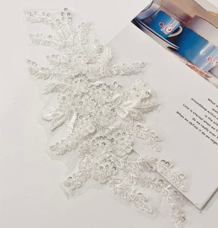 Beaded Flower Applique -BL#3 - 5 colours