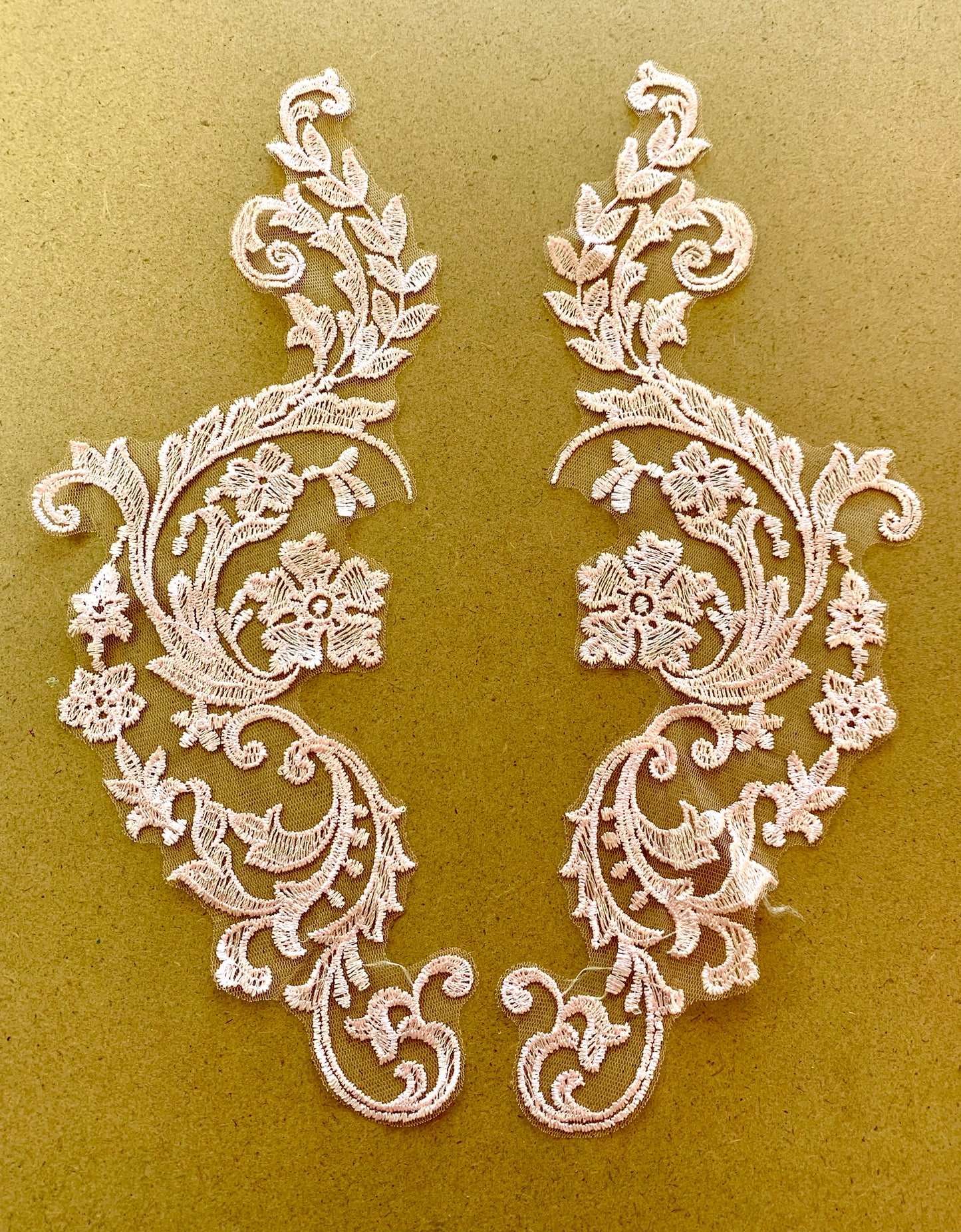 Embroidered Mirror Image Lace Applique #2 - 11 Colours