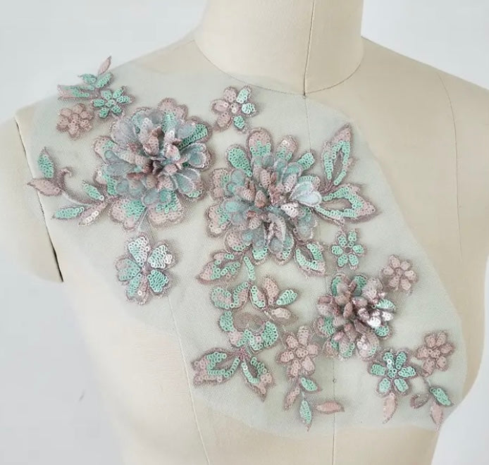 Sequin 3D Flowers #3- Large - 6 colours