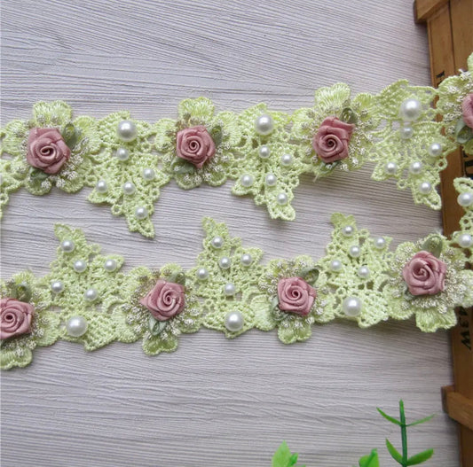 Rose Flower Trim Lemon-RFT7