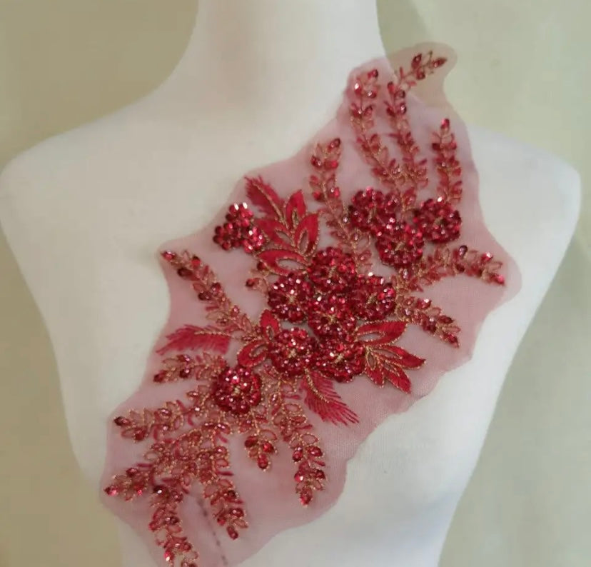 Beaded Flower Applique -BL#3 - 5 colours