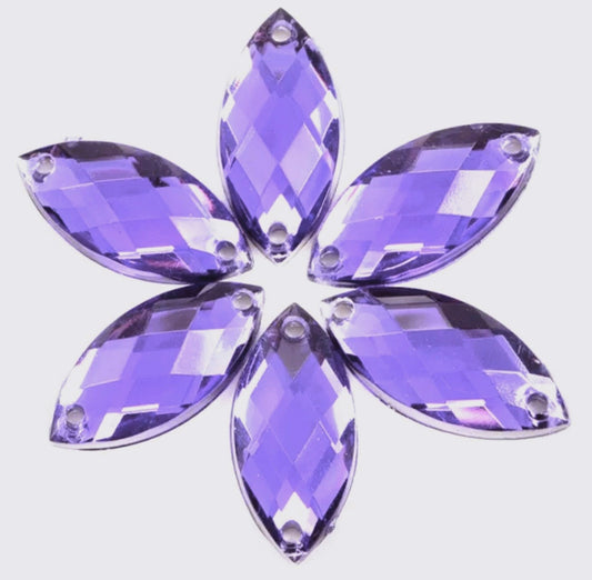 Dark Violet Navette - Acrylic