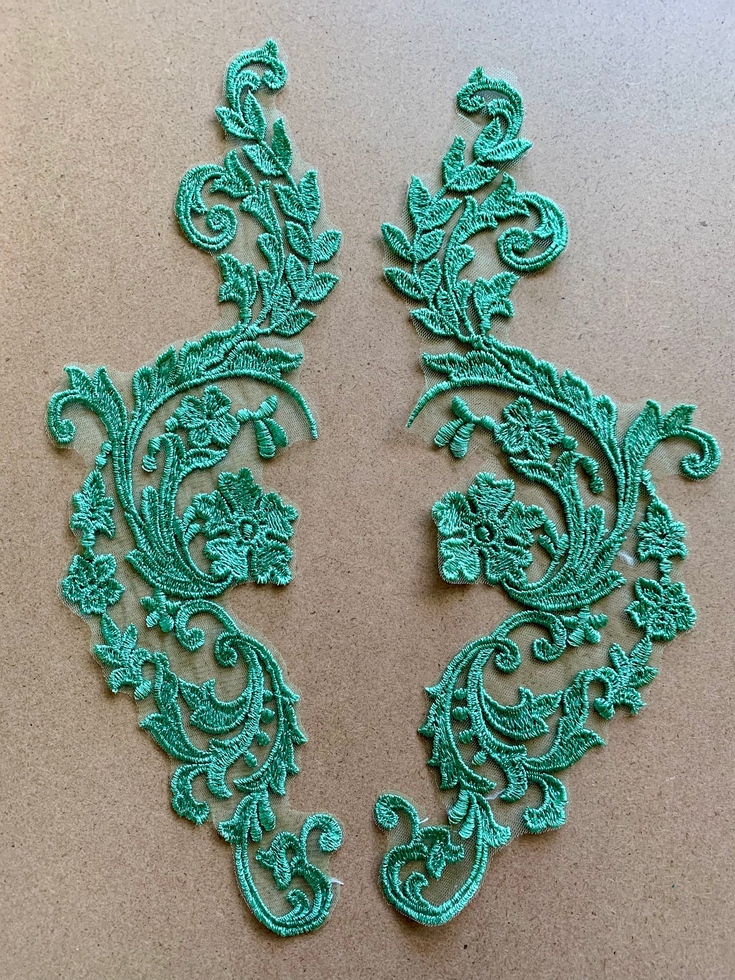 Embroidered Mirror Image Lace Applique #2 - 11 Colours