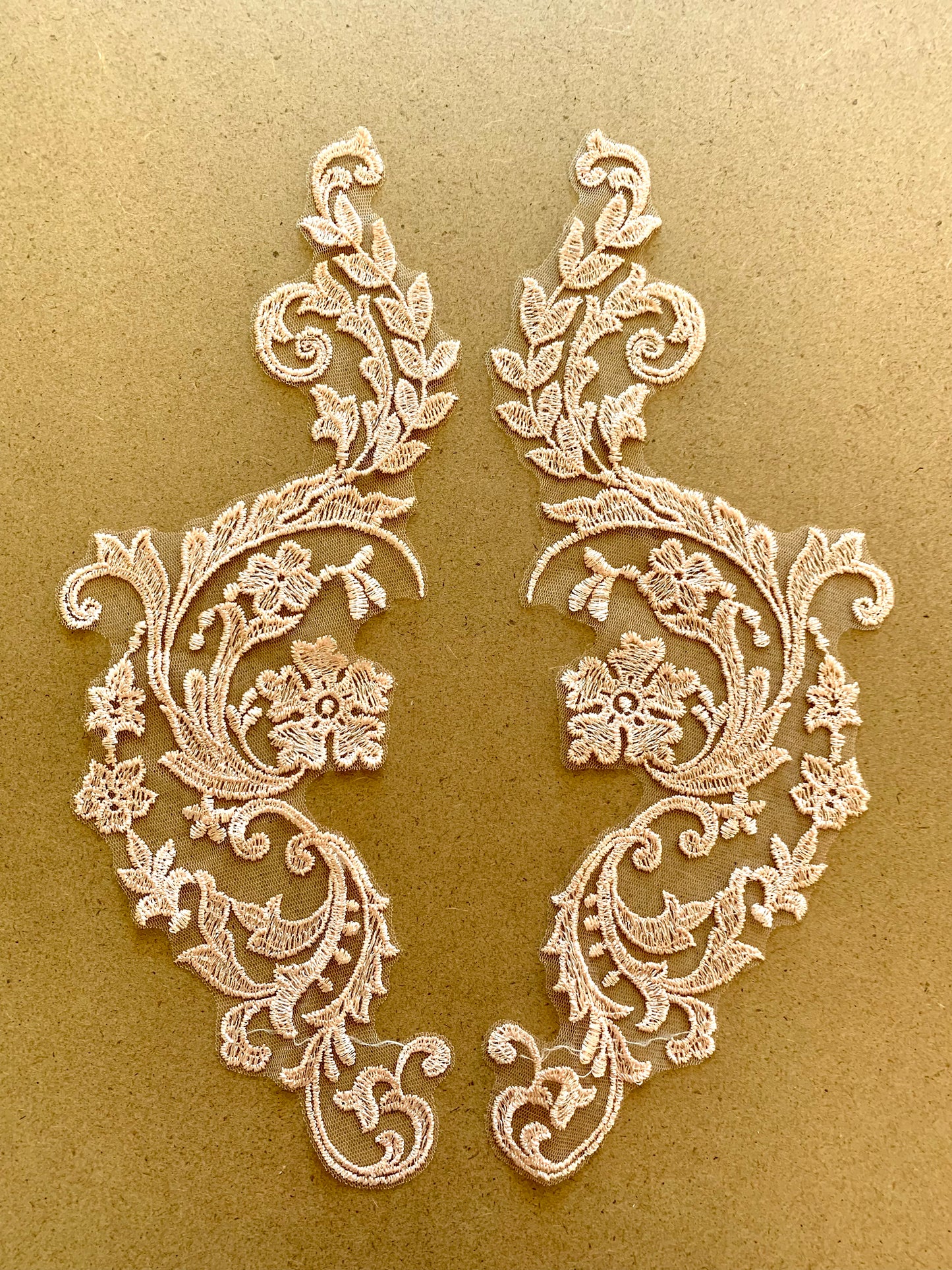 Embroidered Mirror Image Lace Applique #2 - 11 Colours