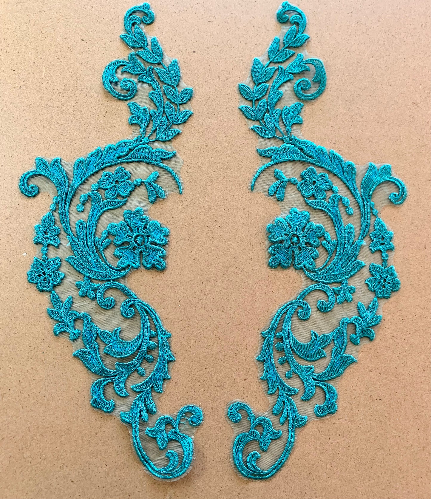 Embroidered Mirror Image Lace Applique #2 - 11 Colours