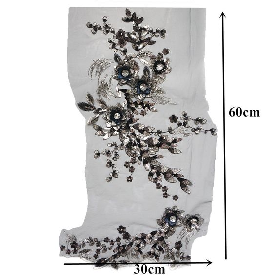 Large Black Sequin Applique