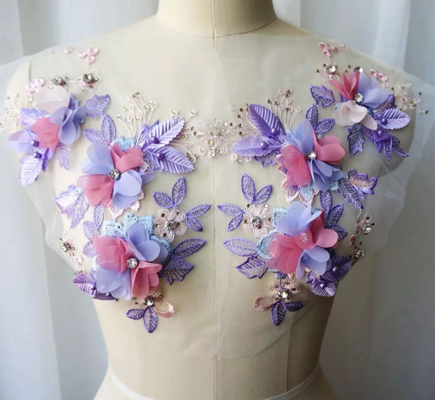 Medium Romantic Flowers Lilac - 3D#29