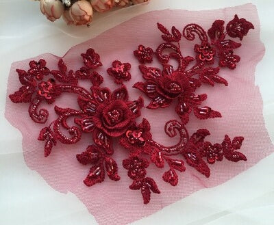 Beaded Flower Applique - BL#1 - 9 Colours