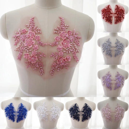 Beaded Flower Applique -BL#4 - 10 colours