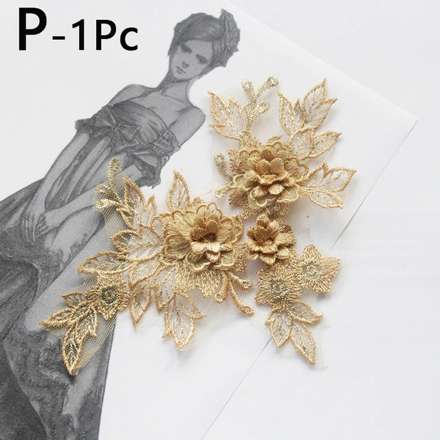 Delicate 3D Flowers SML- 3D#61 -15 Colours