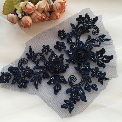Beaded Flower Applique - BL#1 - 9 Colours
