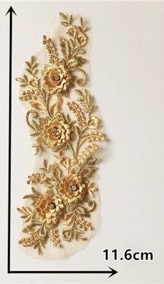 Medium 3D Metallic Small Flowers - 3D#54 - 5 Colours