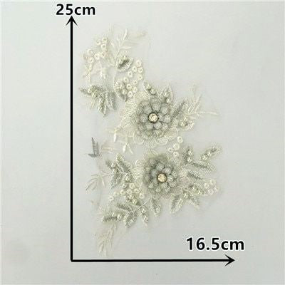 3D Flowers with Pearls - Med -4 Colours