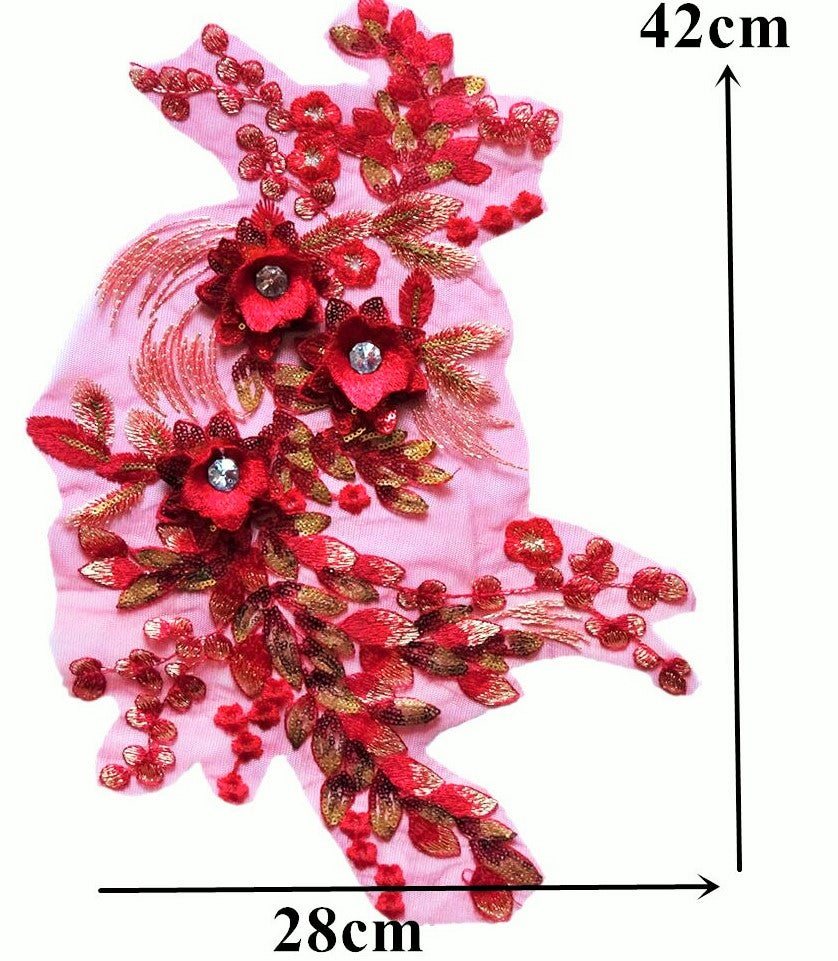 Large Sequin and 3D Flowers - 5 Colours