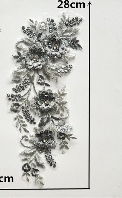 Medium 3D Metallic Small Flowers - 3D#54 - 5 Colours